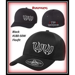 Flexfit Delta No Sweat Hat #180-Black w/White logo